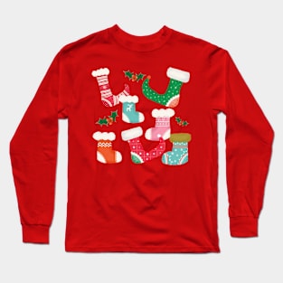 Retro Christmas stockings Long Sleeve T-Shirt